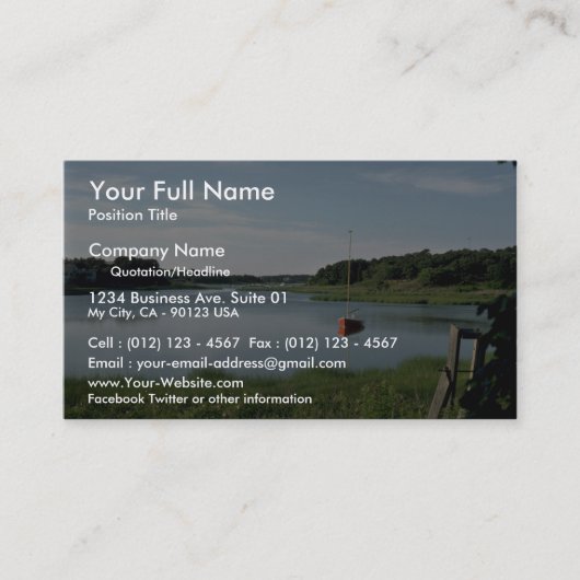 Zeilboot, Stepstone Creek, Cape Cod, Massachusetts Visitekaartje (Voorkant)