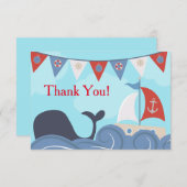 Zeilboot Strand Oceaan Walvis Dank je wel Bedankkaart (Voorkant / Achterkant)