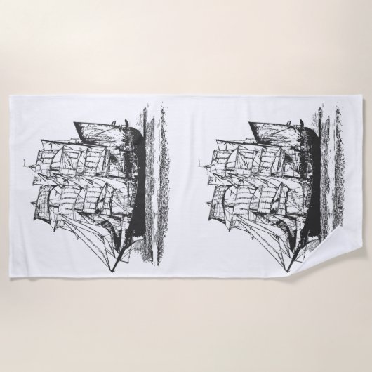  zeilboot strandlaken (Voorkant)