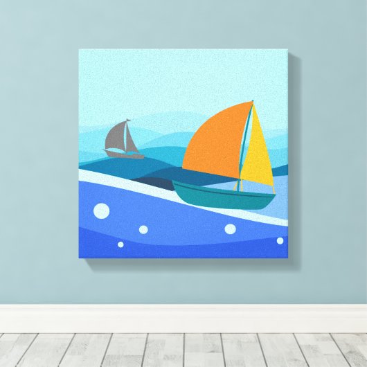 Zeilboot Stretched Canvas (Insitu (Houten vloer))