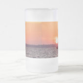 Zeilboot Sunrise Frosted Glass Beer Mok (Center)