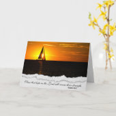 Zeilboot Sunset met bijbelversie Kaart (Gele Bloem)