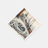 Zeilboot Tabby Kat Slapen Op Touwen Servet (Hoek)