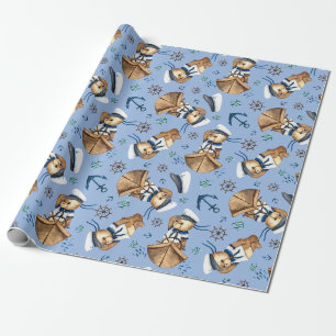 Zeilboot Teddyberen Inpakpapier