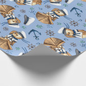 Zeilboot Teddyberen Inpakpapier (Hoek)