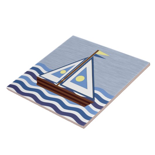 Zeilboot Tegeltje (Zijkant)