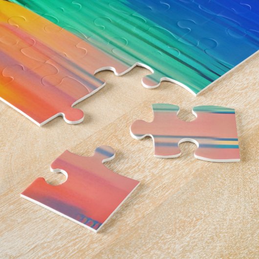 Zeilboot tegen een levendige oceaan zonsondergang legpuzzel (Zijkant)