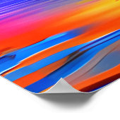 Zeilboot tegen een levendige oceaan zonsondergang poster (Hoek)