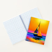 Zeilboot tegen een levendige Ocean Sunset Journal Notitieboek (Binnen)