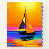 Zeilboot tegen een levendige Ocean Sunset Journal Notitieboek (Achterkant)