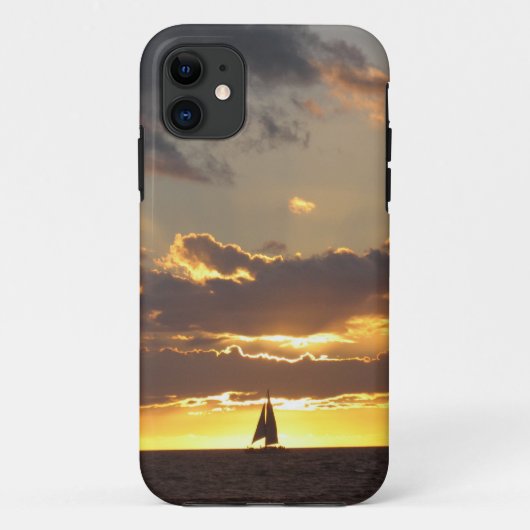 Zeilboot tegen zonsondergang Case-Mate iPhone case (Achterkant)