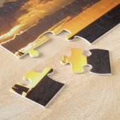 Zeilboot tegen zonsondergang legpuzzel (Zijkant)