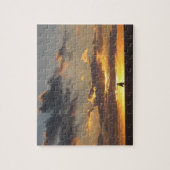 Zeilboot tegen zonsondergang legpuzzel (Verticaal)