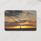 Zeilboot tegen zonsondergang visitekaartje (Achterkant)