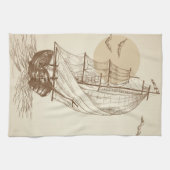  zeilboot theedoek (Horizontaal)