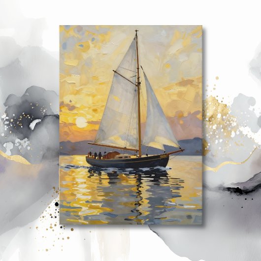Zeilboot Thema Gelukkig Jubileum Kaart