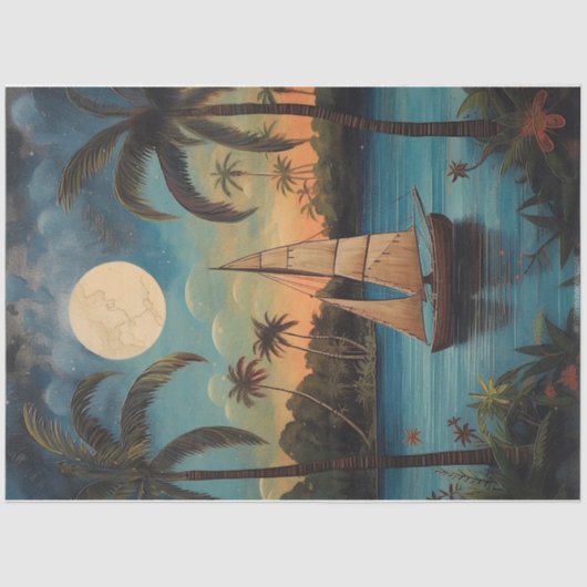 Zeilboot Tissuepapier (Voorkant)