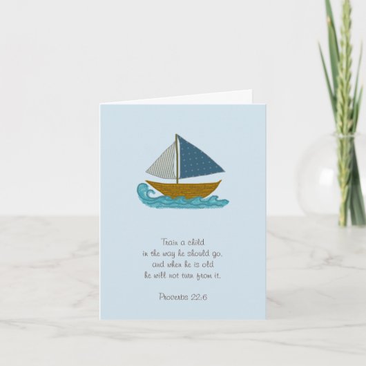 Zeilboot Train een kind Schrift Dank u Leraar Bedankkaart (Voorkant)