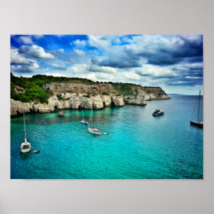 Zeilboot Tropical Island Coast Poster