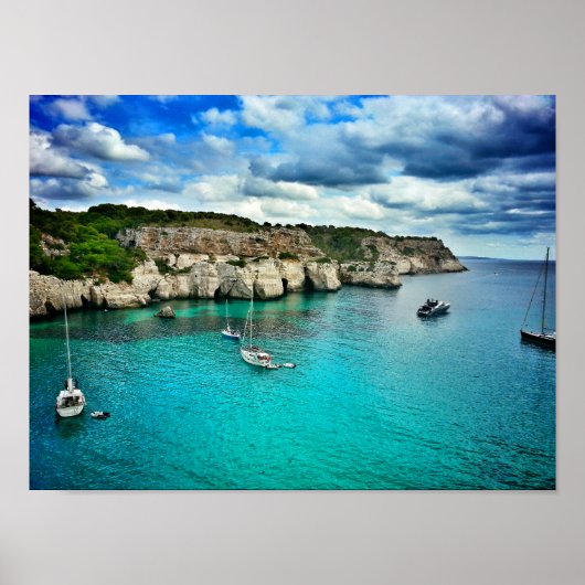 Zeilboot Tropical Island Coast Poster (Voorkant)