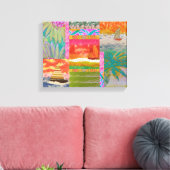 Zeilboot Tropisch Abstract Gerekt Canvas Print (Insitu (Woonkamer))
