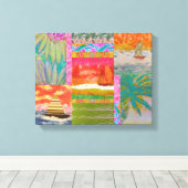 Zeilboot Tropisch Abstract Gerekt Canvas Print (Insitu (Houten vloer))