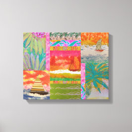 Zeilboot Tropisch Abstract Gerekt Canvas Print