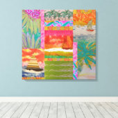 Zeilboot Tropische Abstracte Uitgestrekte Canvas P (Insitu (Houten vloer))