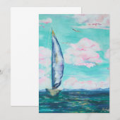 zeilboot uitnodiging (Voorkant / Achterkant)