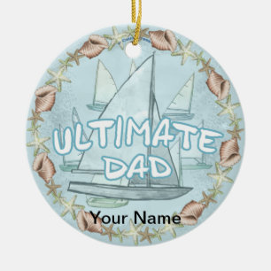 Zeilboot ultieme vader ornament