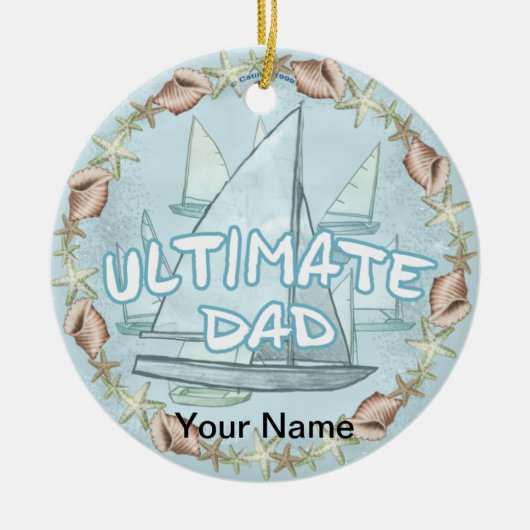 Zeilboot ultieme vader ornament (Voorkant)