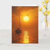 Zeilboot Vaderdag Kaart (Gele Bloem)