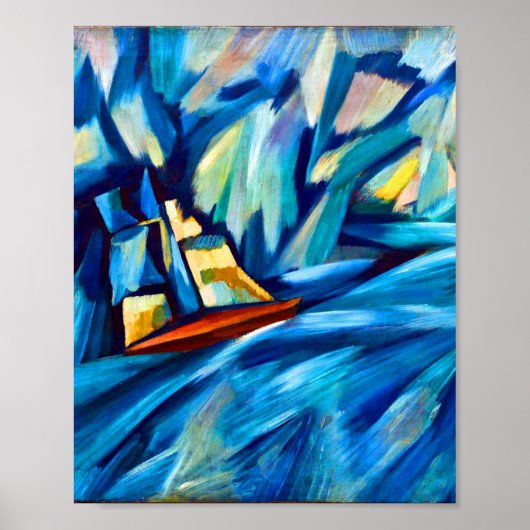 Zeilboot van Amadeo de Souza-Cardoso Poster (Voorkant)