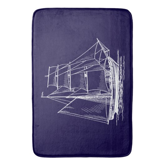Zeilboot van de BathmatBlue-zeilboot Badmat (Voorkant Verticaal)
