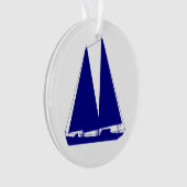Zeilboot van de marineblauwhelmen ornament (voorkant)