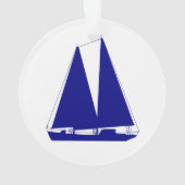 Zeilboot van de marineblauwhelmen ornament (achterkant)