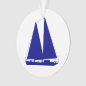 Zeilboot van de marineblauwhelmen ornament (voorkant)
