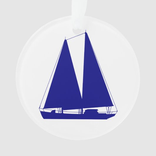 Zeilboot van de marineblauwhelmen ornament (voorkant)