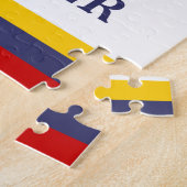 Zeilboot van de zeemacht blauw geel rood wit legpuzzel (Zijkant)