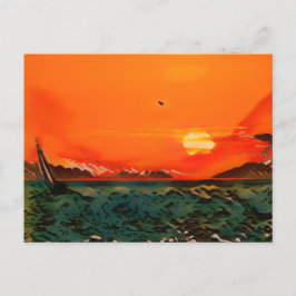 Zeilboot van het type Ukiyo-e Briefkaart