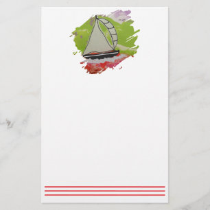 zeilboot-verfslag briefpapier