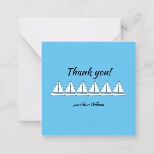 Zeilboot Verjaardagsakte van Bedankt Notitiekaartje (Voorkant)