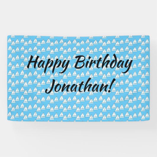 Zeilboot verjaardagsfeestje spandoek (Horizontaal)