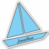 Zeilboot verjaardagsfeestje sticker (Voorkant)