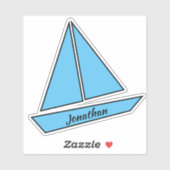 Zeilboot verjaardagsfeestje sticker (Vel)