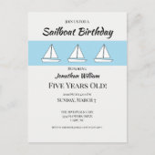 Zeilboot verjaardagsuitnodiging briefkaart (Voorkant)