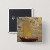 Zeilboot Vierkante Button 5,1 Cm (Voorkant /achterkant)