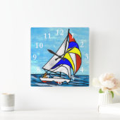 Zeilboot Vierkante Klok (Huis)