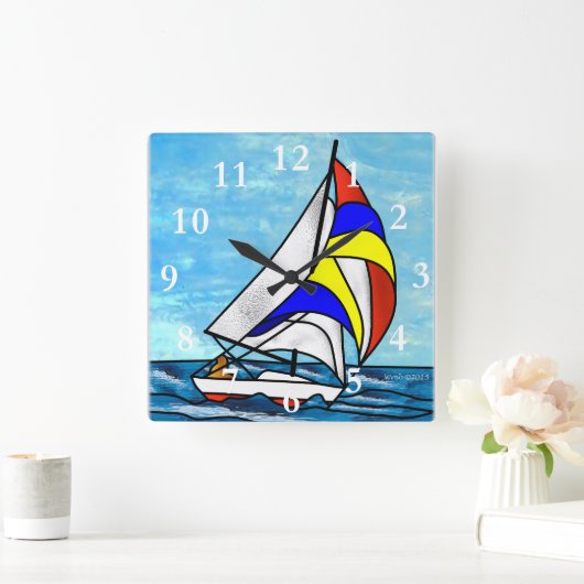 Zeilboot Vierkante Klok (Huis)