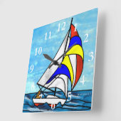 Zeilboot Vierkante Klok (Hoek)